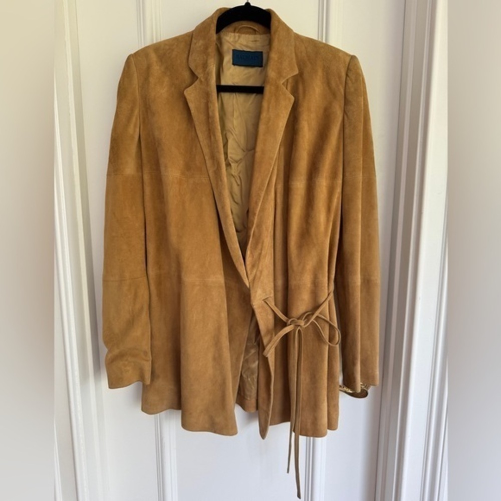 BALMAIN Paris Soft Suede and Satin Lined Tie Blazer / Jacket 42